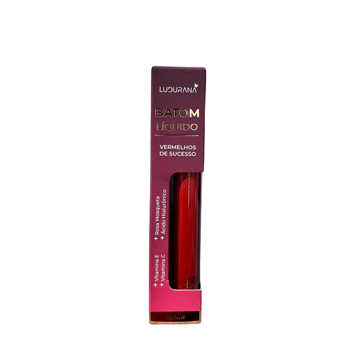 Batom Líquido Vermelhos de Sucesso Ludurana - B00328 - Cereja